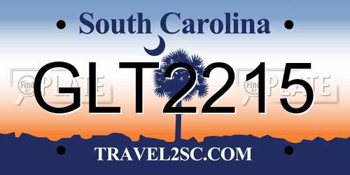 GLT2215 South Carolina License Plate