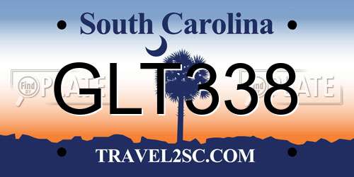 GLT338 South Carolina License Plate
