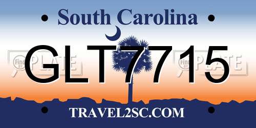 GLT7715 South Carolina License Plate