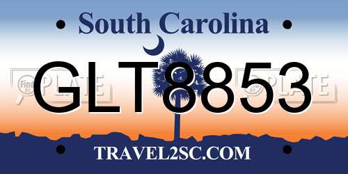 GLT8853 South Carolina License Plate