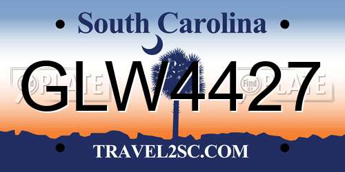 GLW4427 South Carolina License Plate