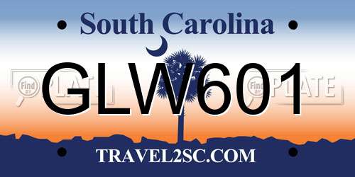 GLW601 South Carolina License Plate