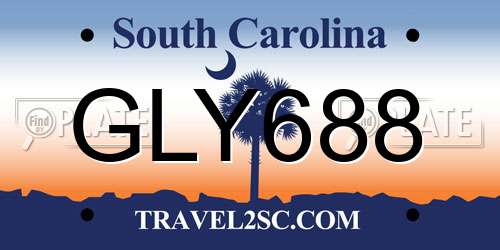 GLY688 South Carolina License Plate