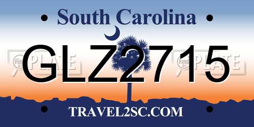 GLZ2715 South Carolina License Plate