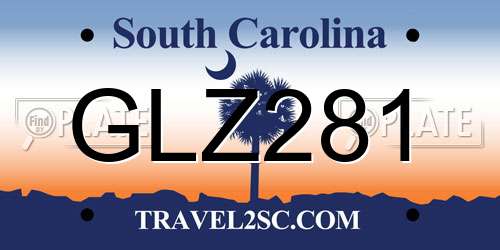 GLZ281 South Carolina License Plate