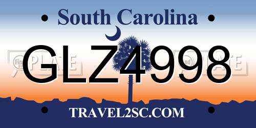 GLZ4998 South Carolina License Plate