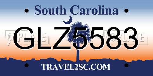 GLZ5583 South Carolina License Plate
