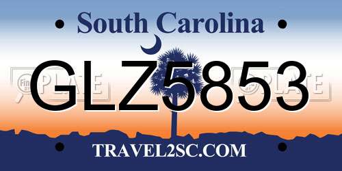GLZ5853 South Carolina License Plate
