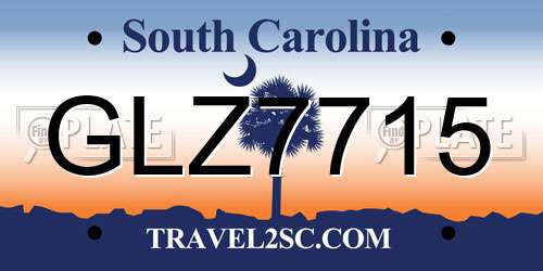GLZ7715 South Carolina License Plate