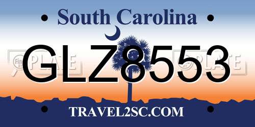 GLZ8553 South Carolina License Plate