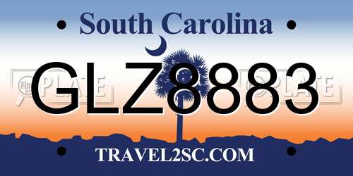 GLZ8883 South Carolina License Plate