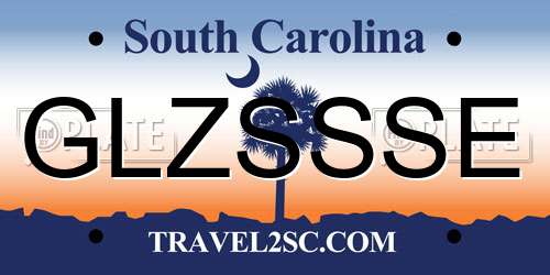GLZSSSE South Carolina License Plate