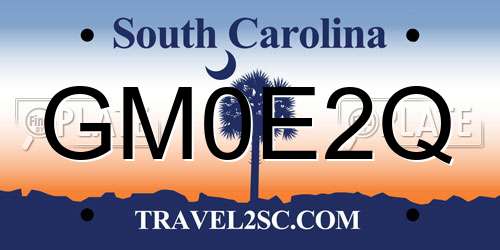 GM0E2Q South Carolina License Plate