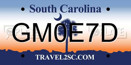 GM0E7D South Carolina License Plate