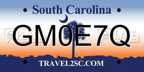 GM0E7Q South Carolina License Plate