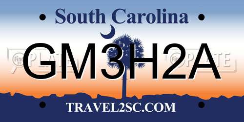 GM3H2A South Carolina License Plate