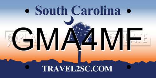 GMA4MF South Carolina License Plate
