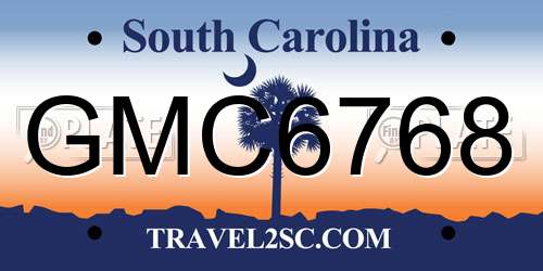 GMC6768 South Carolina License Plate