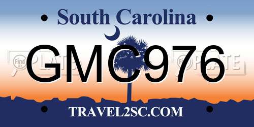 GMC976 South Carolina License Plate