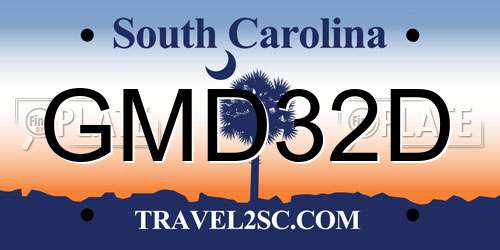 GMD32D South Carolina License Plate