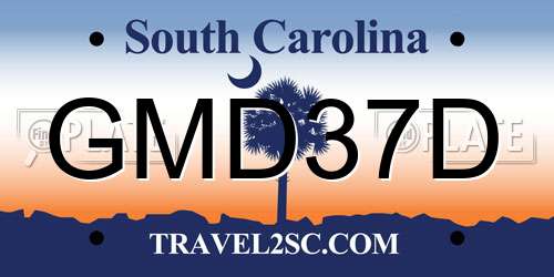 GMD37D South Carolina License Plate