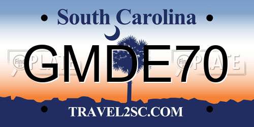 GMDE70 South Carolina License Plate