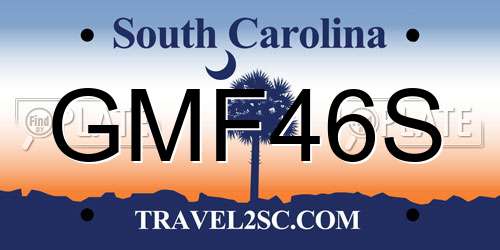 GMF46S South Carolina License Plate