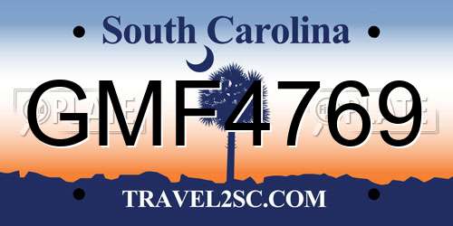 GMF4769 South Carolina License Plate