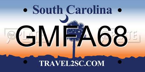 GMFA68 South Carolina License Plate