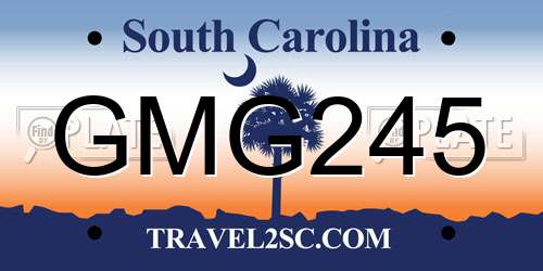 GMG245 South Carolina License Plate