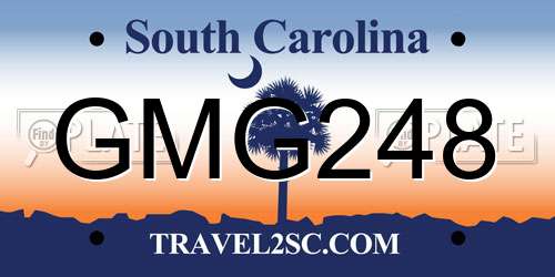 GMG248 South Carolina License Plate