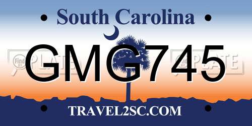 GMG745 South Carolina License Plate