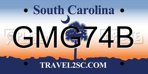 GMG74B South Carolina License Plate