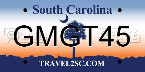 GMGT45 South Carolina License Plate