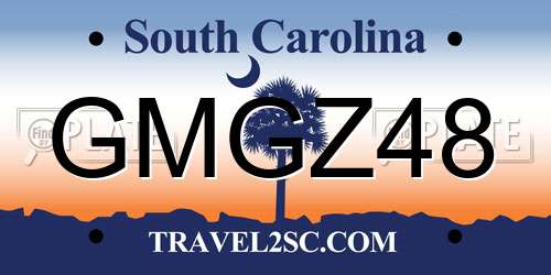 GMGZ48 South Carolina License Plate