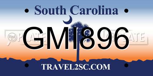 GMI896 South Carolina License Plate