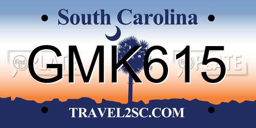 GMK615 South Carolina License Plate