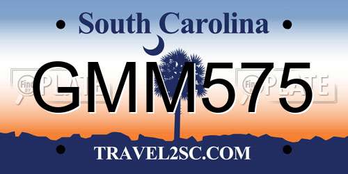 GMM575 South Carolina License Plate