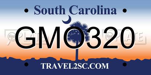 GMO320 South Carolina License Plate