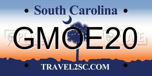 GMOE20 South Carolina License Plate