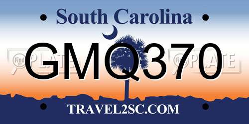 GMQ370 South Carolina License Plate