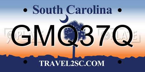 GMQ37Q South Carolina License Plate
