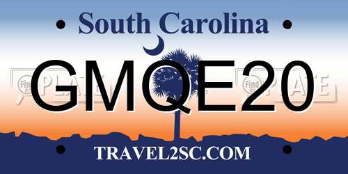 GMQE20 South Carolina License Plate
