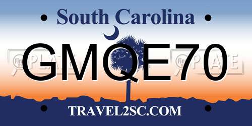 GMQE70 South Carolina License Plate