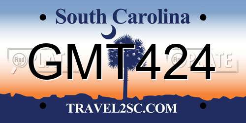 GMT424 South Carolina License Plate