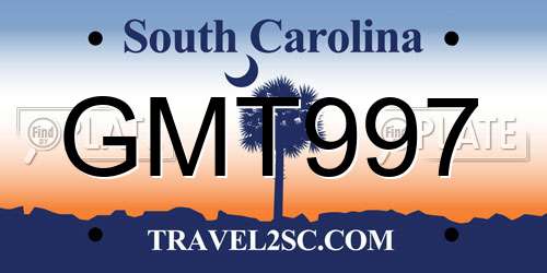 GMT997 South Carolina License Plate