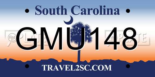 GMU148 South Carolina License Plate