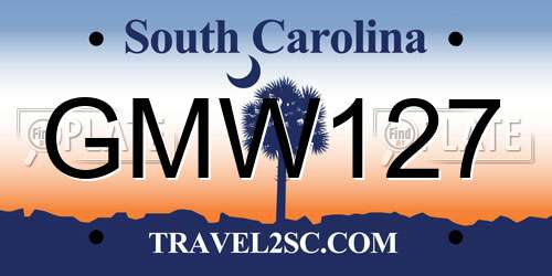GMW127 South Carolina License Plate