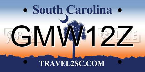 GMW12Z South Carolina License Plate
