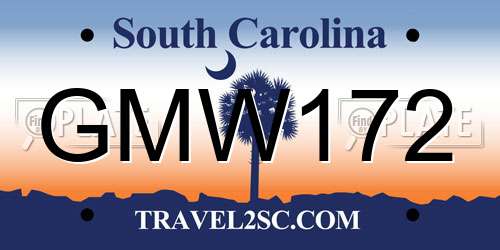 GMW172 South Carolina License Plate